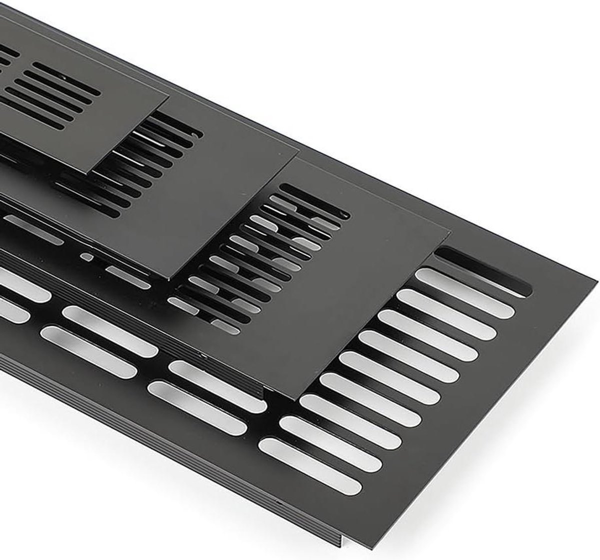 Ventilatiedeksel - Ventilatierooster - Kasten Ventileren - Regenbestendig Ontwerp - 60x300mm - Zwart