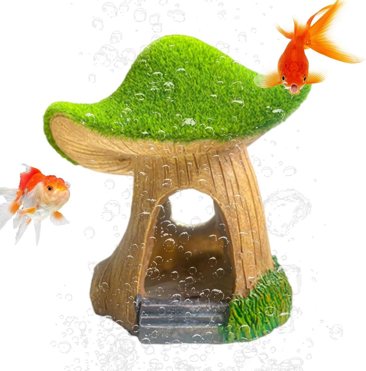 Aquarium Paddenstoel - Onderwater Sculptuur - Aquarium Decoratie - Veerkrachtige Hars - 13x13x9 cm - Niet gespecificeerd