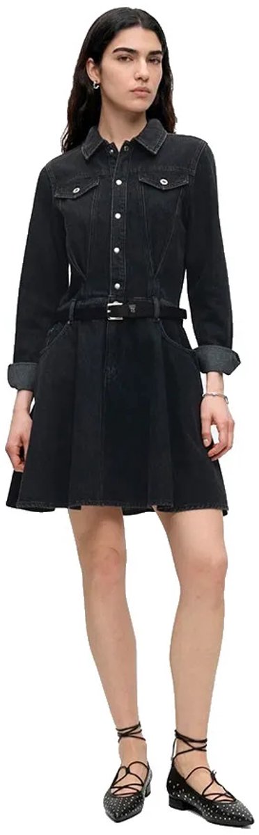 Karl Lagerfeld Jeans B3w13033 Korte Jurk Met Lange Mouwen Zwart S Vrouw