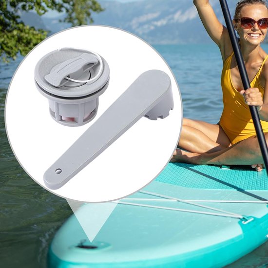 Luchtkraan Boot - Opblaasventiel - Watersport Accessoire - Dubbele Afdichting - 63 cm - Grijs — afbeelding 2