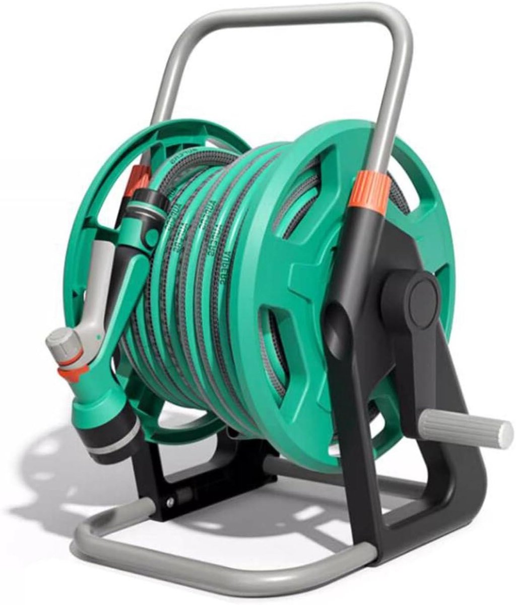Slang Haspel Kar - Slangenwagen Tuin - Tuin Bewateren - Met Sproeikop - 40 meter - Groen