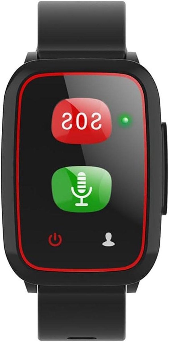 Slimme Locatie Tracker - GPS Horloge - Veiligheid Thuis - SOS Noodknop - 4G - Zwart