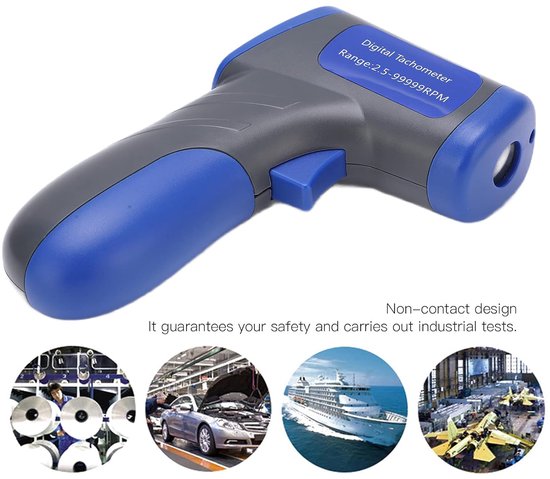 Toerenteller - RPM Meter - Industriële Tests - Contactloos Meten - Groot Bereik - Zwart — afbeelding 5