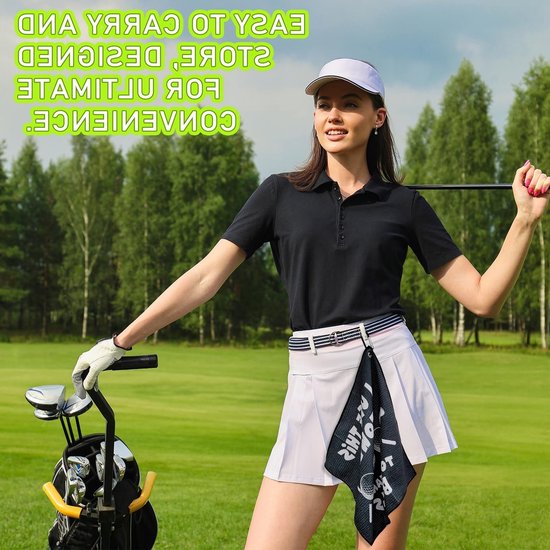 SnelShoppen - Golf Handdoek, Gepersonaliseerde Golf Accessoires Golfdoek voor Golf Tassen met Clip, Ideaal als Golf Cadeau voor Mannen, Echtgenoten, V van Snelshoppen — afbeelding 3