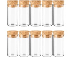 SKYPRO 10 stuks lege doorzichtige glazen flessen flesjes met kurkstop, wensfles voor huwelijksgunsten, doe-het-zelf kunst ambachtelijke opslag (30 ml 30 x 70 mm)