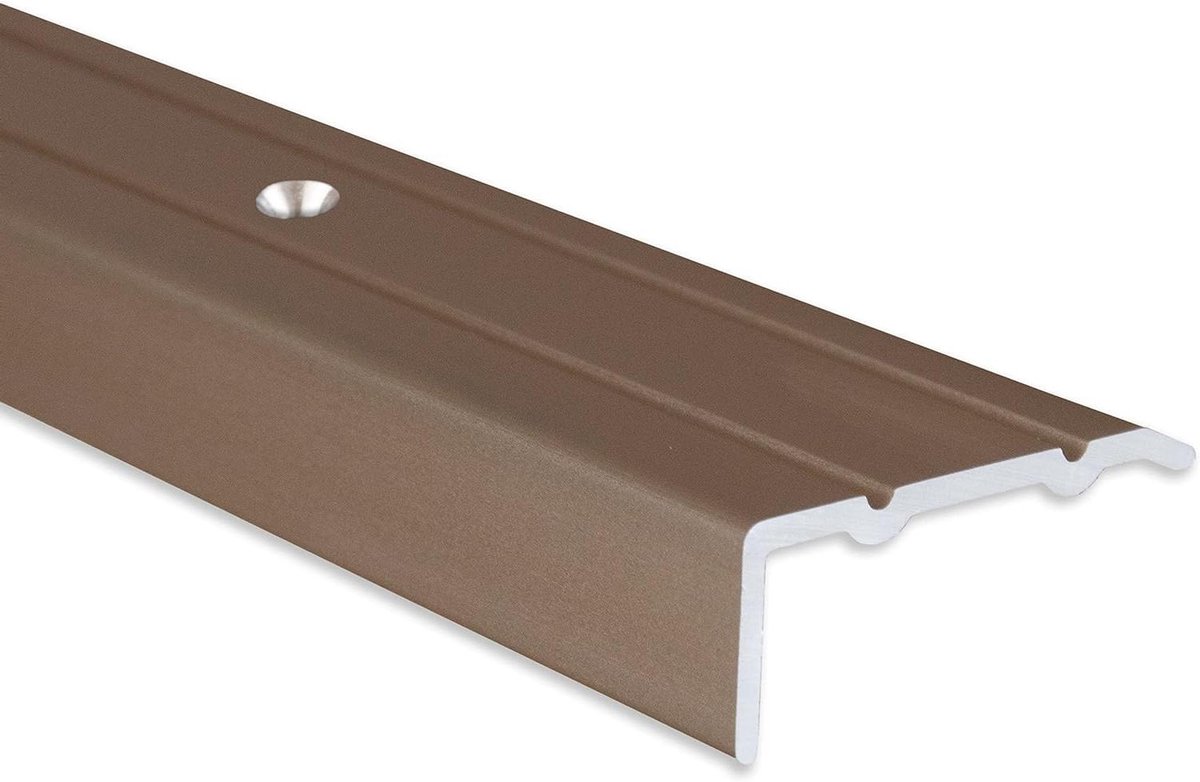 Trapneus Profiel - Trapprofiel Aluminium - Trap Randen Beveiligen - Geboord Ontwerp - 2700 mm Lengte - Brons