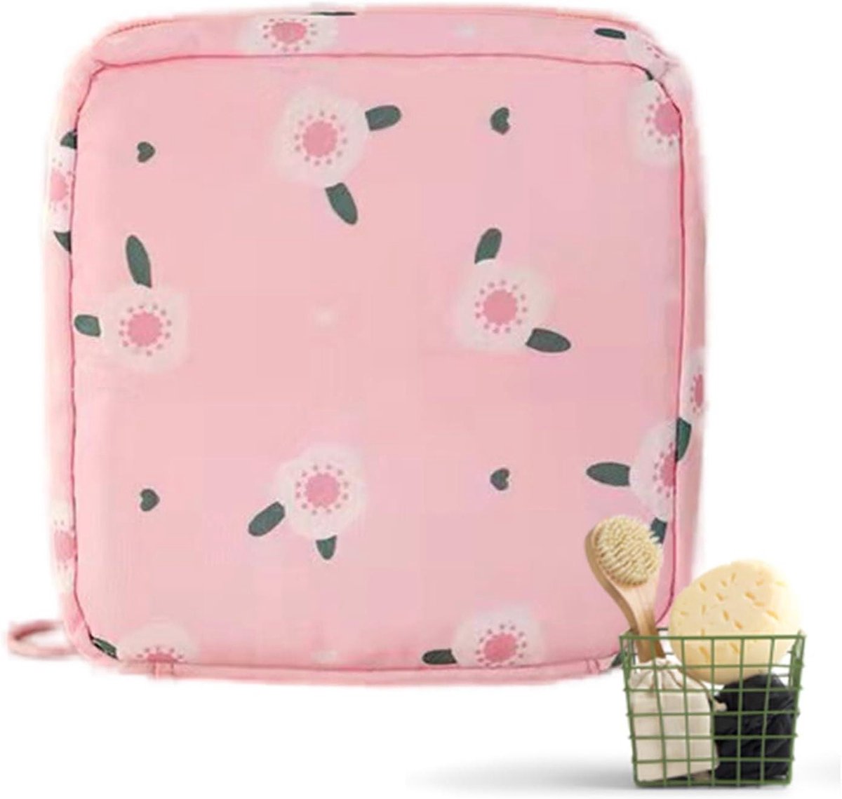 Menstruatiezak - Periode Organizer - Hygiënisch Onderweg - Waterdicht Oxford Doek - 12 x 12 cm - Roze