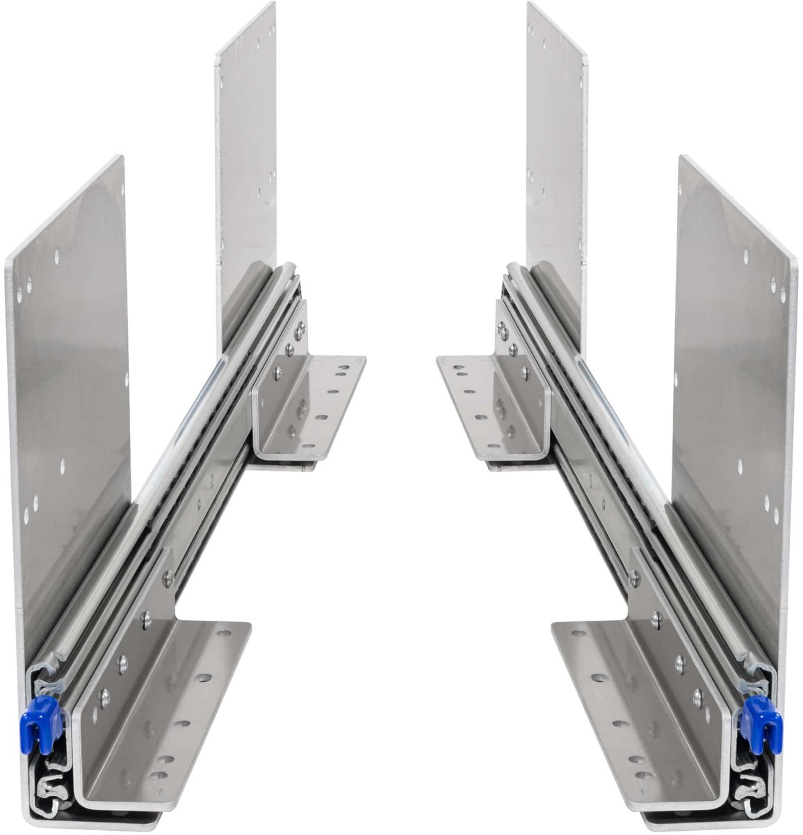 Set 250kg ladegeleiders 1500mm + haakse H42 / 118 / 194 mm vloermontage 3-hoog + ladesteunen 60 inch met vergrendeling volledig uittrekbaar kort zwaar sterke lade geleider lock in/uit 150 cm 60"