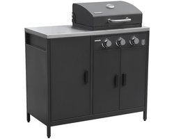 sweeek - Gasbarbecue met 3 branders, 3 deuren en 2 opbergruimtes 100 x 58,5 x 138,5cm - naxos