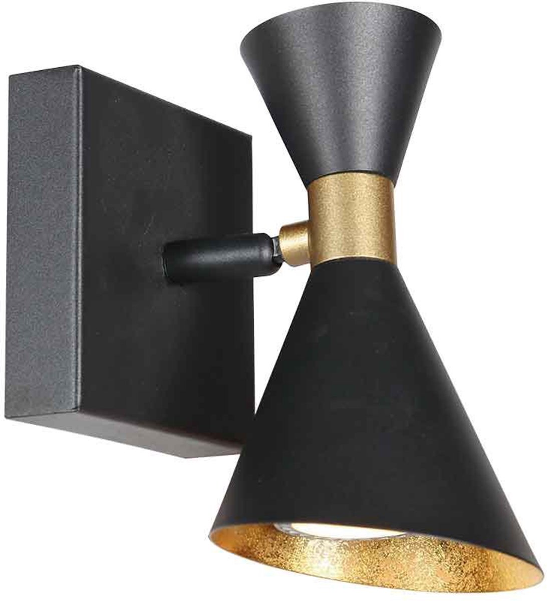 Anne Lighting - wandlamp - Preto - zwart - metaal - Ø 9cm - GU10 - 4109ZW