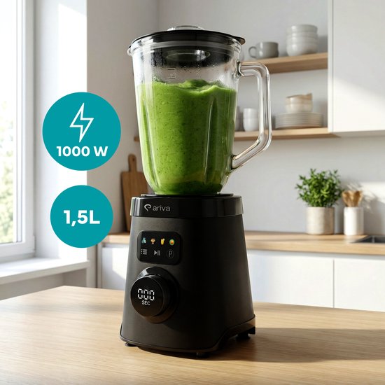 ARIVA-Blender-1500W-1.5L-2 in 1-250G kruidenmolen-Ook voor koffiebonen-Auto clean-RVS van Ariva — afbeelding 4