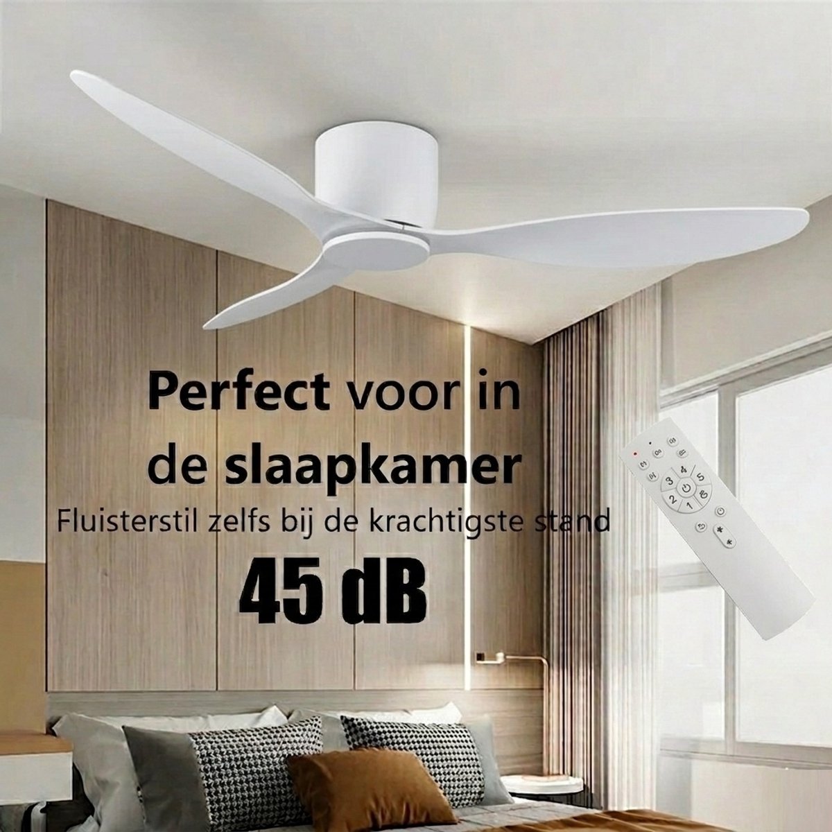 Plafondventilator Brezza 3 blad 132 cm wit thumbnail 5