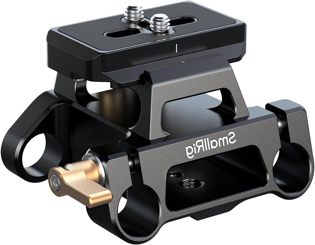 Universele Bevestigingsplaat Kit met Dubbele 15mm Stang Klem voor Camera's, Snelle Bevestiging, 1/4"-20 en 3/8"-16 Schroefgaten voor Professionele Fotografie