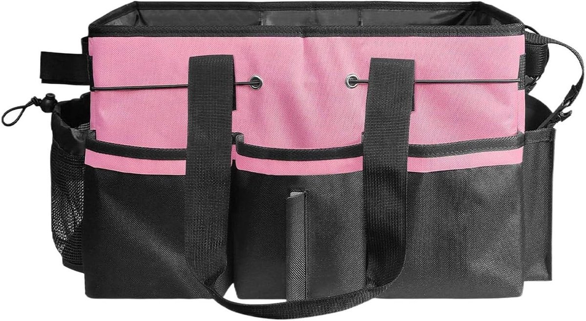 Schoonmaak Organizer - Draagtas Opbergtas - Alles Opgeruimd - 15 Vakken - 45 x 26 x 23 cm - Roze