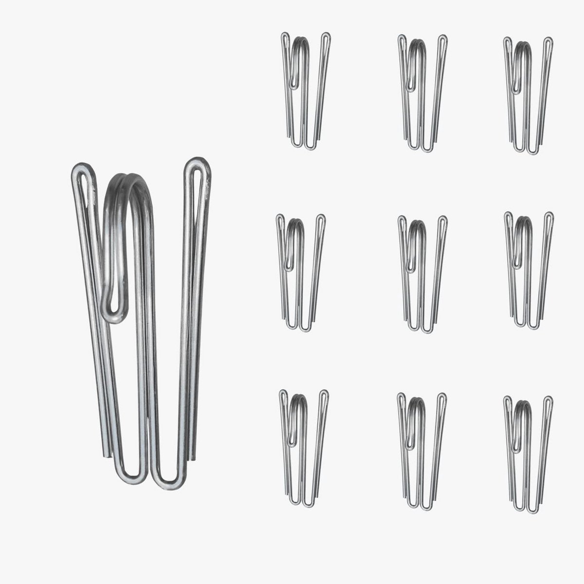Gordijnhaken - Gordijn Accessoires - Gordijnen Ophangen - W-vormig Design - 60 stuks - Zilverkleurig