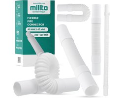 Flexibele afvoerbuis - Verbindingsslang - Afvoer Installeren - Verstelbare Hoek - 40 mm - Wit