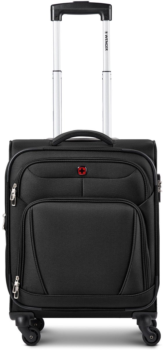 Wenger Beaumont 4 wielen Cabinewagen S 54 cm met uitbreidingsplooi - Zachte bagage - Combinatieslot - black