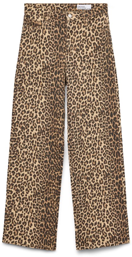 Rechte broek met luipaardprint.