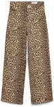 Rechte broek met luipaardprint.