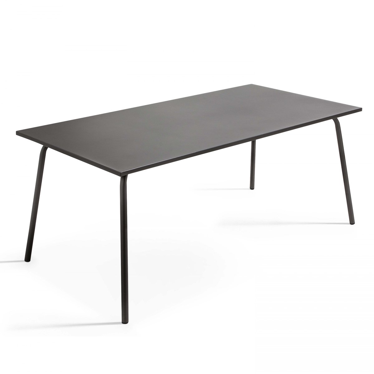 Oviala - Rechthoekige tuin tafel van antracietkleurig metaal - Palavas