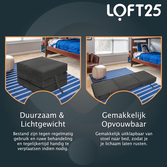 Vouwmatras - Gastenmatras Z-bed - Comfortabel slapen - Zelfnivellerend - 198x66x14cm - Houtskool — afbeelding 4