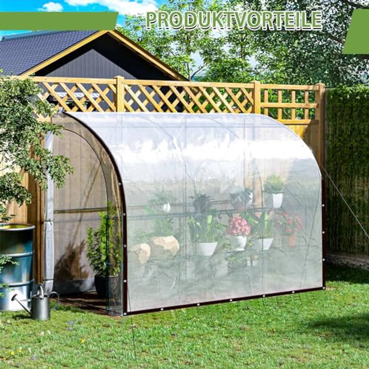 Transparant zeil - Beschermhoes buiten - Tuinmeubels beschermen - Hoge transparantie - 2x2 meter - Zwart omrand