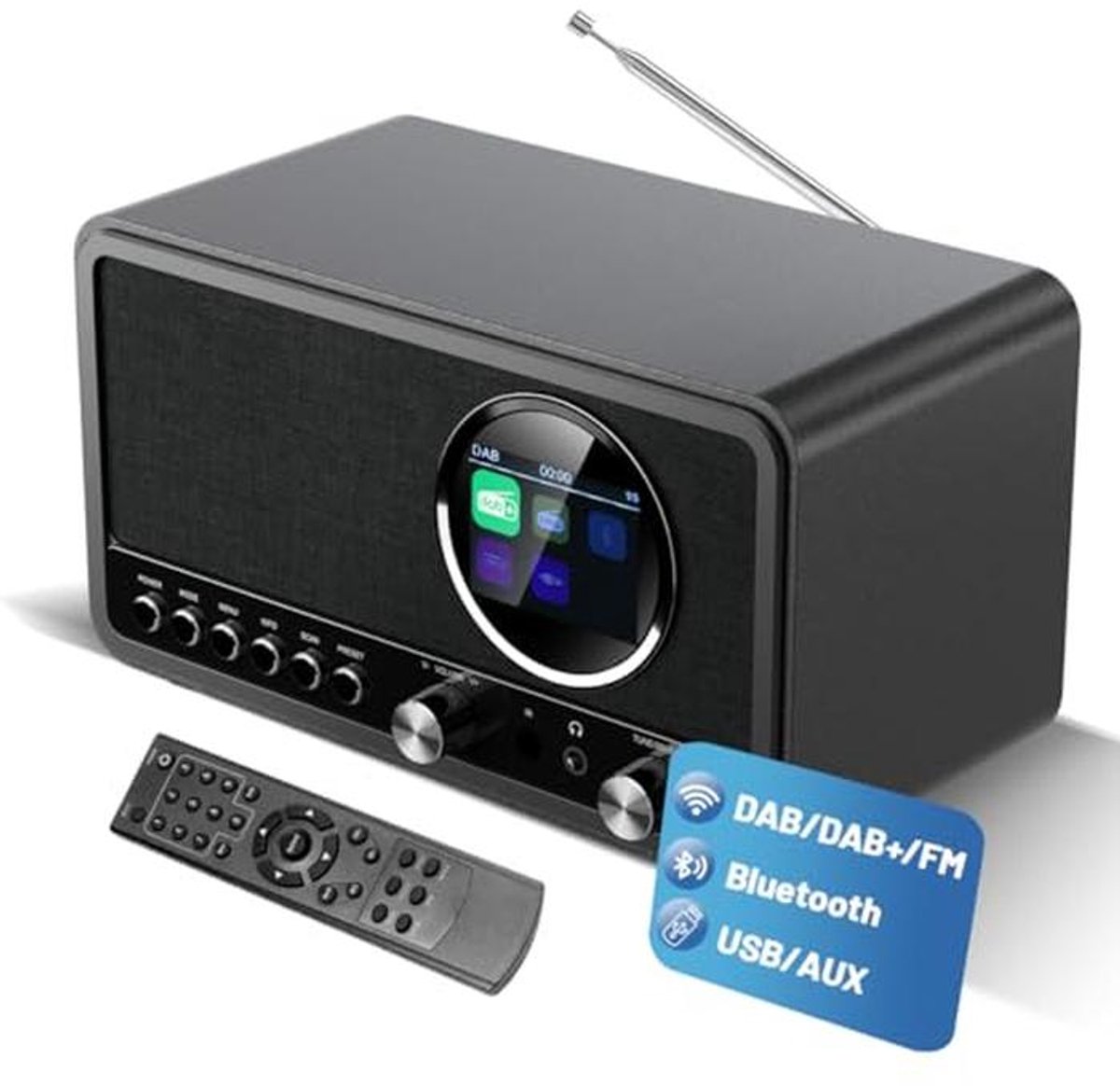 Digitale Radio - DAB FM - Muziek Luisteren - Met Afstandsbediening - Keuken of Slaapkamer - Zwart