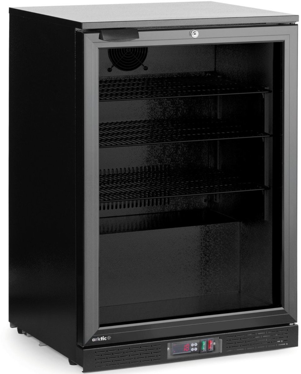 Hendi Arktic Backbar Koelkast - Enkeldeurs - 105L - Zwart - +0°C/+10°C - 220-240V/120W - 600x530x870mm - Horeca Koelkast