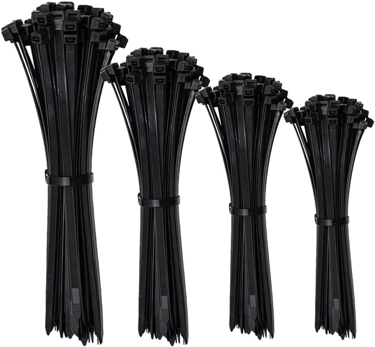 Kabelbinders set - Tie wraps - Kabelbeheer - UV-bestendig en temperatuurbestendig - 200 stuks - Zwart