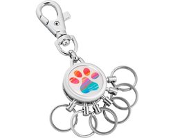 Sleutelhanger met karabijnhaak - Sleutelhouder - Sleutels Organiseren - 6 afneembare ringen - 13 x 6.6 cm - Jadani Poten