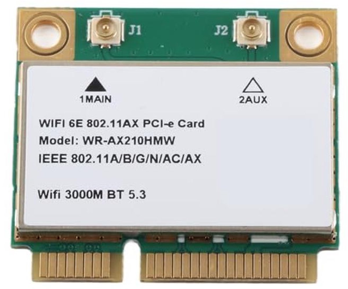 Draadloze Netwerkkaart - WiFi Adapter - Sneller Internet - Triple Band WiFi 6E - Mini PCIE - Zwart