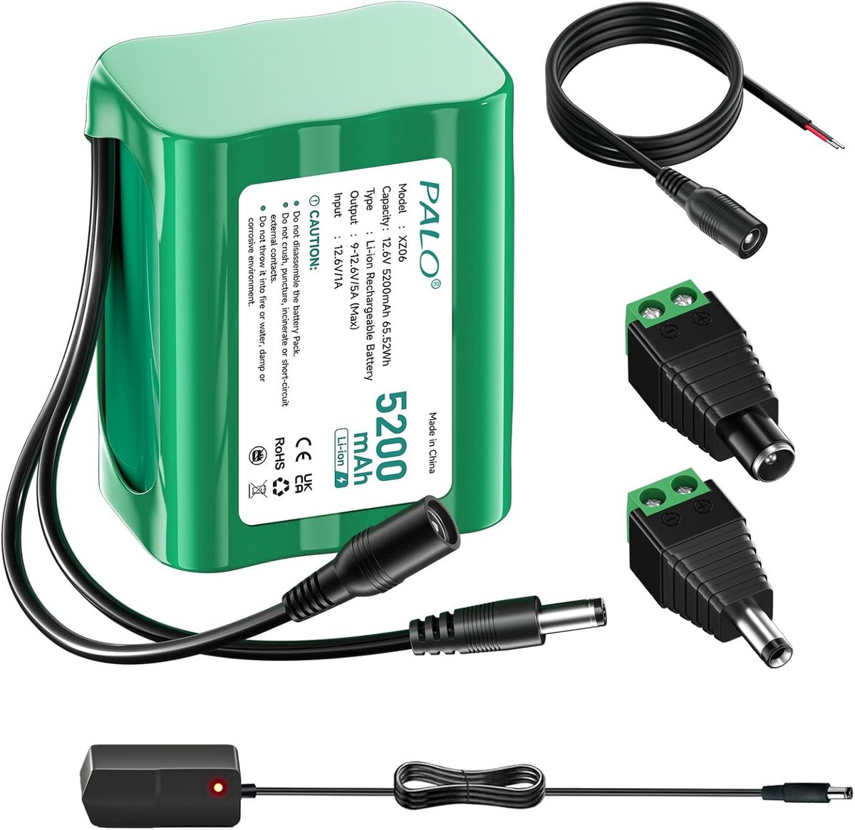 DC Batterij - Energiebron - Apparaten Voeden - Hoge Capaciteit - 5200 mAh - Zwart