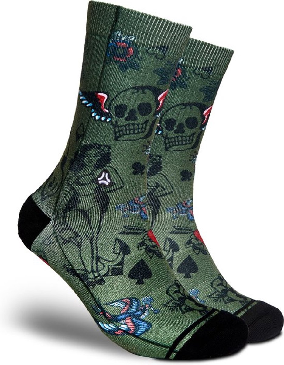 FLINCK Sportsokken - DARK Jokers Ink - Maat 42-44 - Unisex - Heren Sokken - Dames Sokken - Naadloze sokken - Crossfit Sokken - Hardloop Sokken - Fitness Sokken - Fietssokken