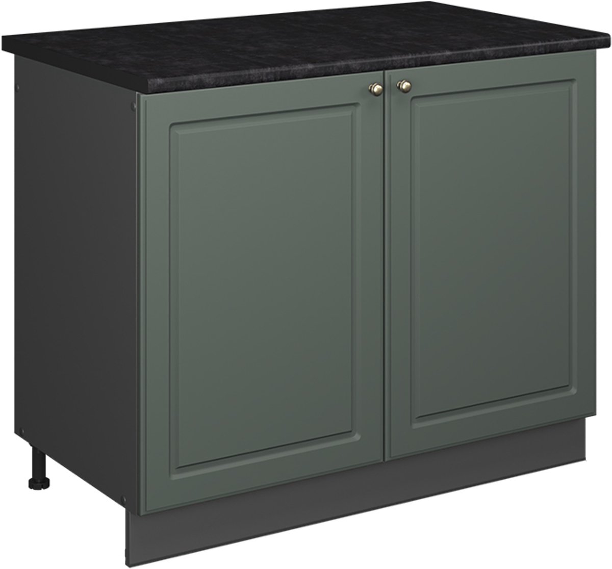 Vicco Wastafelkast Fame-Line, Groen-Goud Landhuis/Antraciet, 100 cm, WB Antraciet