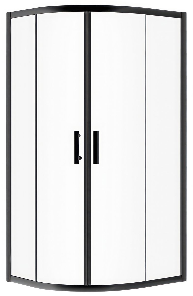 Bad Land HELA douchecabine kwartrond zwart 90 x 90 x 190 cm helder glas