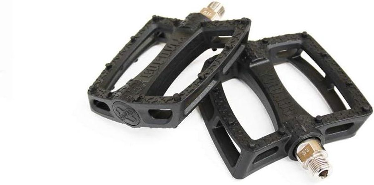 Fiets pedalen - BMX onderdelen - Fietsen - Lichtgewicht nylon - 10 cm breed - Zwart zilver