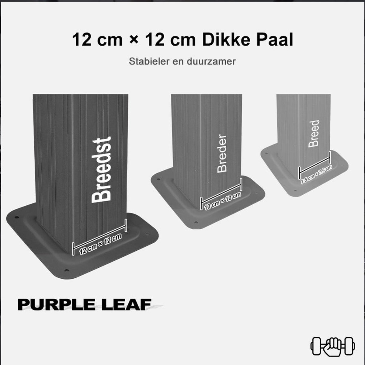 Purple Leaf Hardtop pavillon 3,65 x 3,65 m - gris luxe avec éclairage