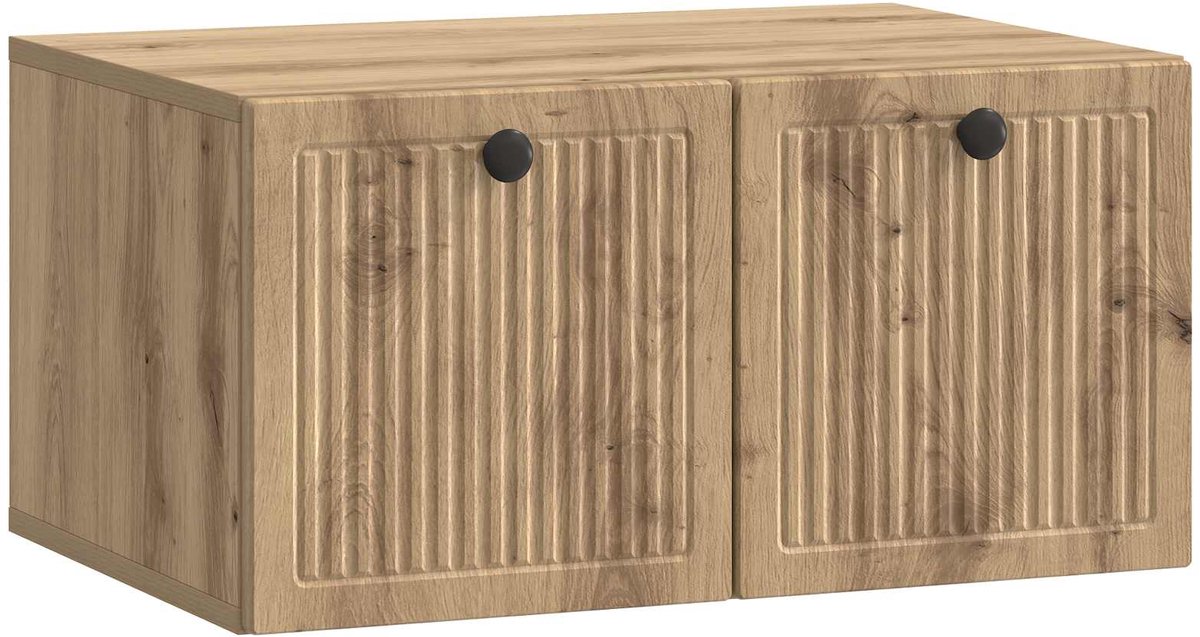 vidaXL - Wandmontage - TV-kast - 59,5 - x - 41 - x - 30 - cm - Artisanaal - eiken