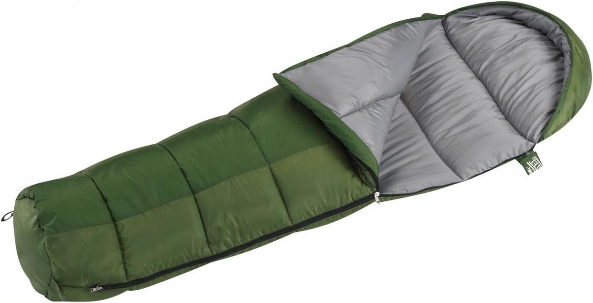 Mummy Slaapzak - Kampeerslaapzak Kinderen - Kamperen en Buiten - Tot -1 Graden Celsius - 168 x 66 cm - Groen