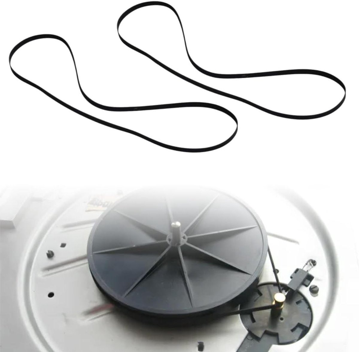 Platenspeler Riemen - Reservebandjes Fonograaf - Muziek Afspelen - Elastisch Duurzaam Rubber - 2 Stuks 5mm - Zwart