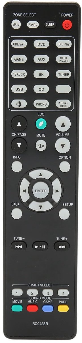 SPHProducts - Afstandsbediening - Universele Vervanging - Compacte Afmetingen - Ideaal voor AV-ontvangers - Eenvoudig in Gebruik - Geschikt voor SR501