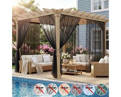 MUPOO DIY Vliegengordijn & Anti-Buite Muggengordijn kant en klaar-tegen Insecten-Op Maat te Knippen-Fijnmazig vitrages kant en klaar -Luchtig- Klamboe voor pergola Terras, Deur - Zwart - 160x213 cm-1 stuck