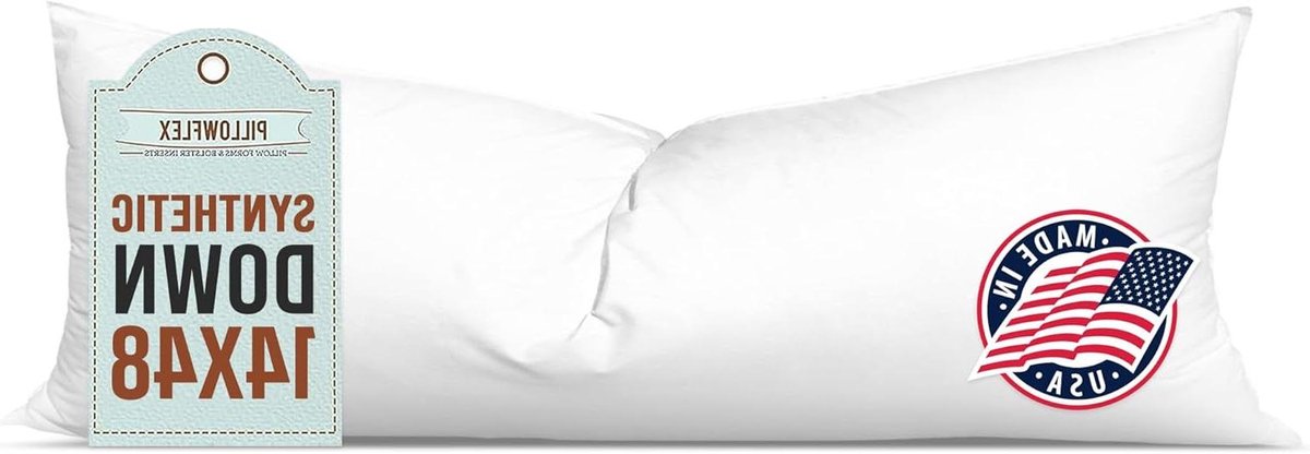 Synthetisch dons kussen - Lichaamskussen binnenkussen - Lendensteun slapen - Allergievrij geurloos - 356 x 1219 cm - Wit