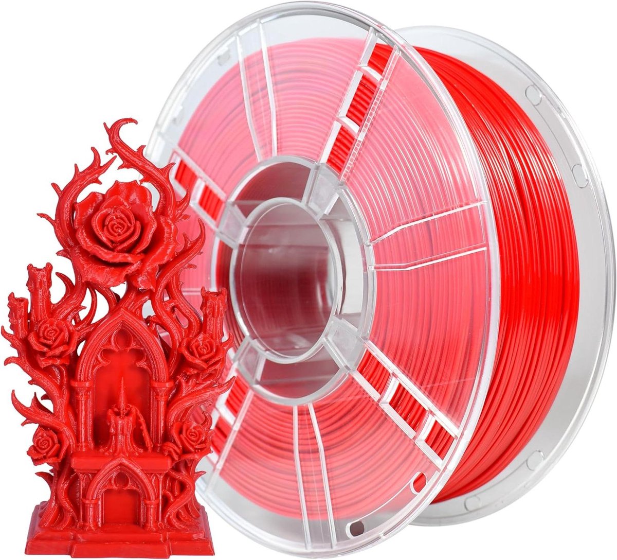 3D Printer Filament - PETG Draad - Model Maken - Maatnauwkeurigheid +/- 002 mm - 1 kg Spoel - Rood