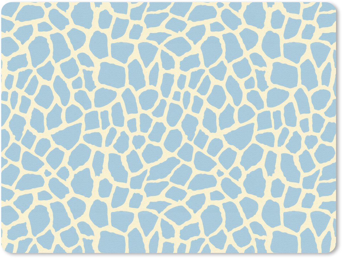 Muismat 12x10 cm - Mousepad Giraf - Modern - Blauw - Muismatten
