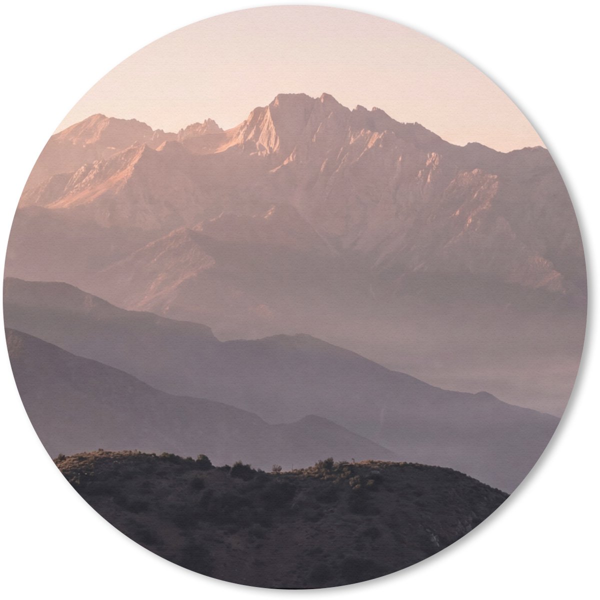 Muismat rond 30x30 cm - Mousepad Panorama - Landschap - Bergen - Ronde muismatten
