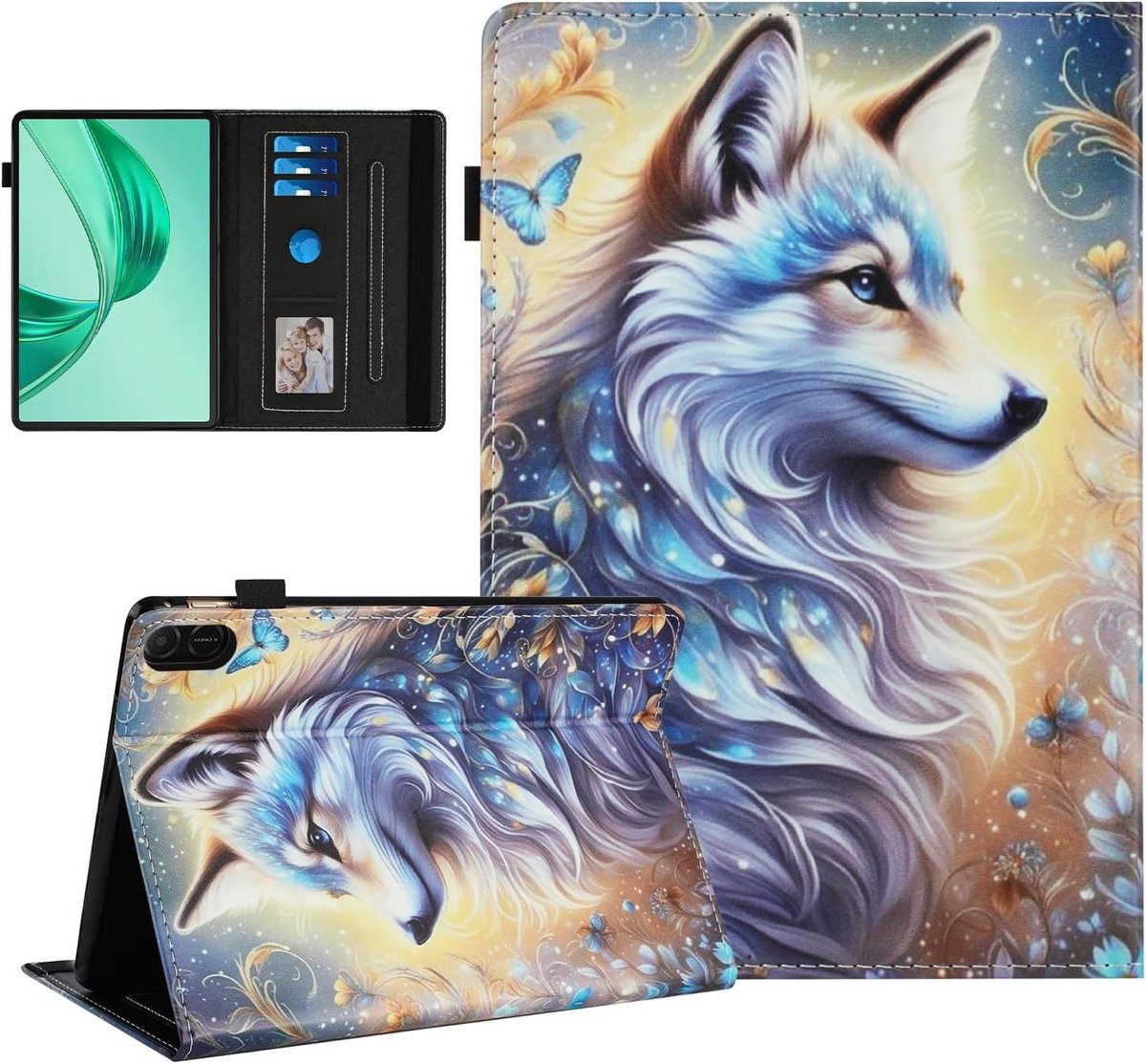 Tablet Hoesje - Beschermhoes Tablet - Tablet Beschermen - Met Kaarthouders - 11 inch - Wit