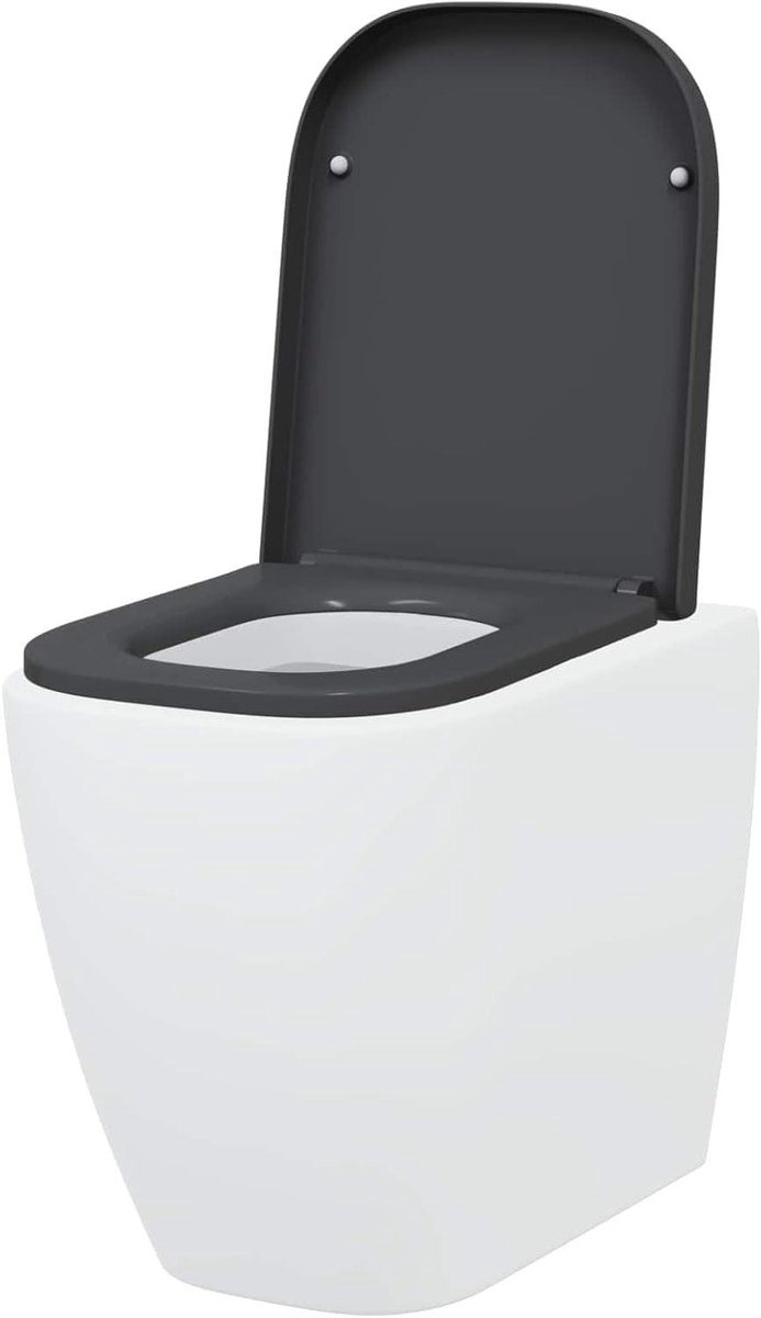 Toiletzitting Duroplast - Toiletdeksel Stoel - Badkamer Upgrade - Zacht Sluitmechanisme - 475 x 35 cm - Antraciet