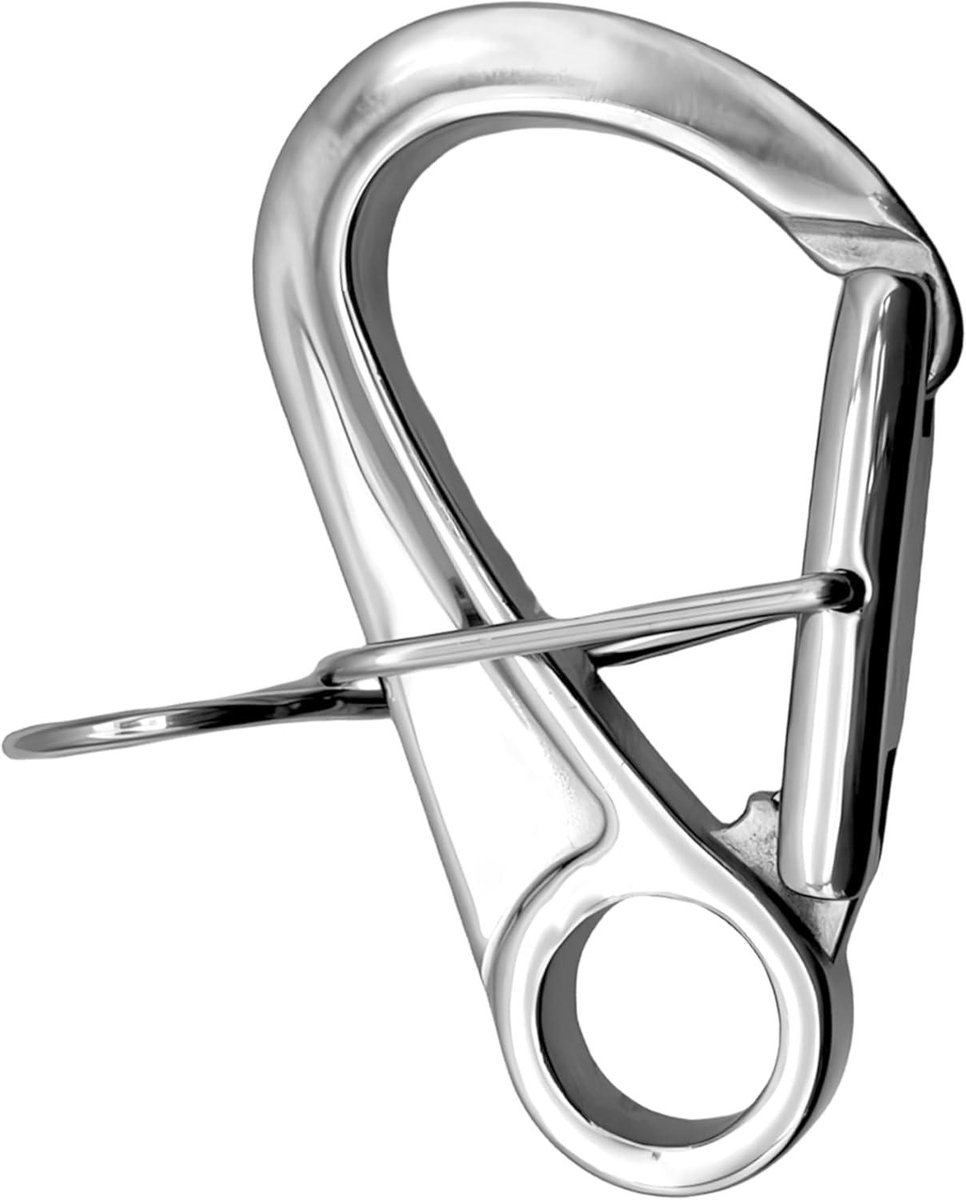 Rvs Docking Haak - Ligplaats Haak Clip - Veilig Aanleggen - Afstand Bedienbaar - 108x62MM - Zilverkleurig