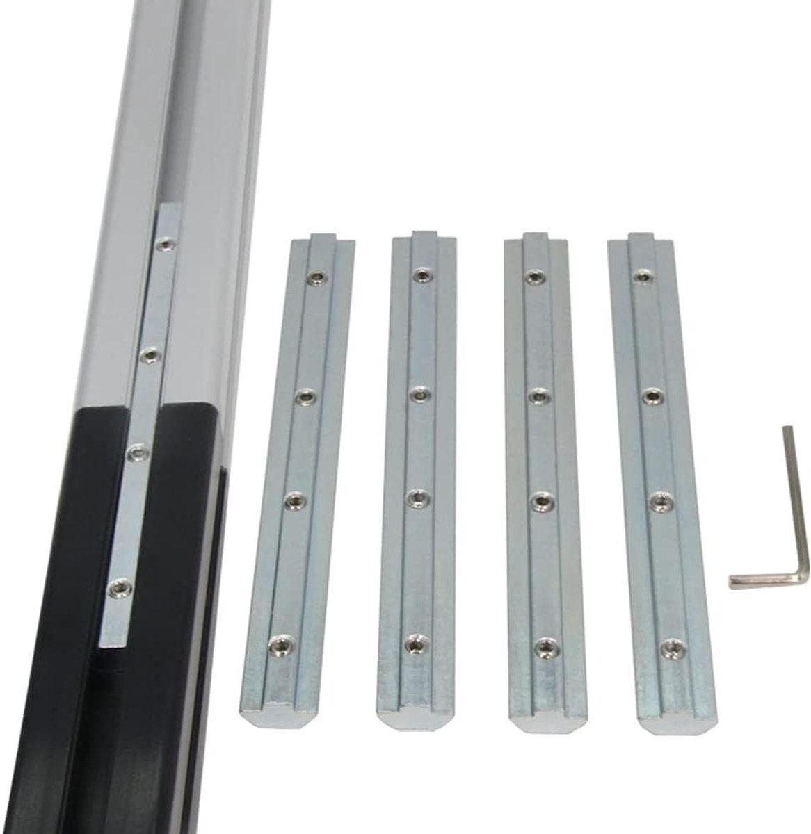Rechte Binnenverbinder - Verbindingsstuk Beugel - Aluminium Profielen Verbinden - Verzinkt Koolstofstaal - 17.8 cm - Zilver